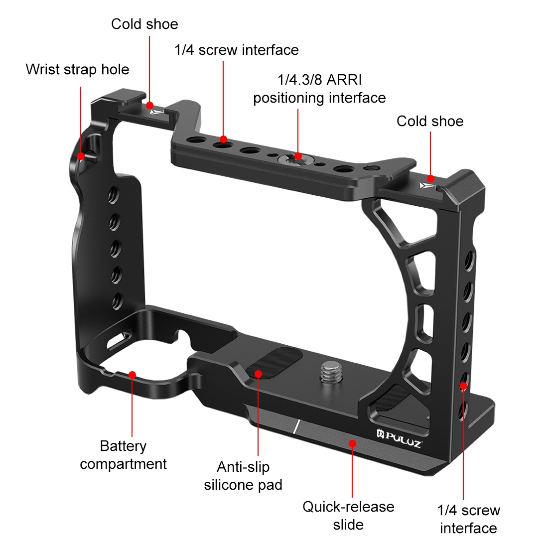 PULUZ-plataforma estabilizador - Camera Cage Rig reseña y precio