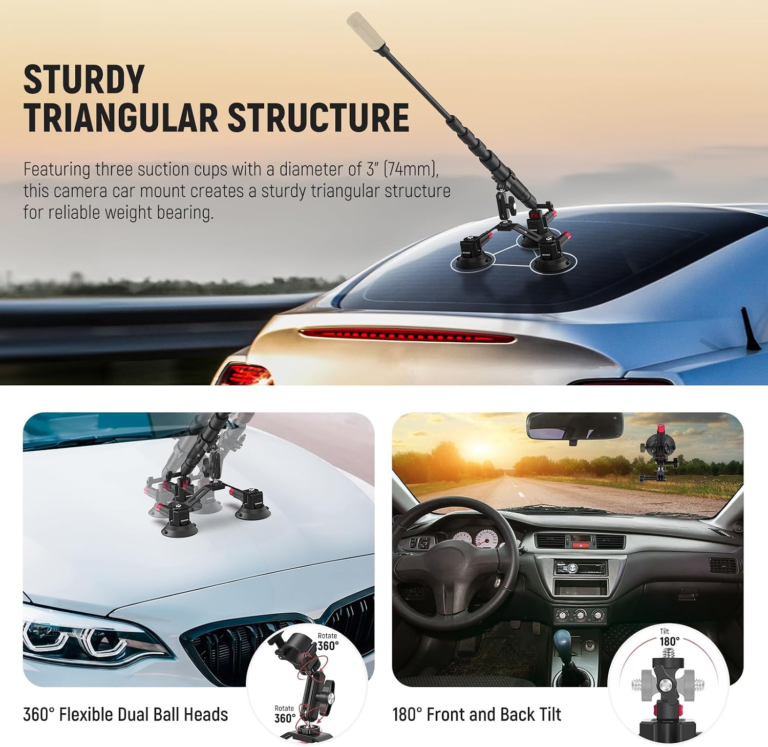 Soporte para Coche con Triple  - Insta360 Camera X4 reseña y precio