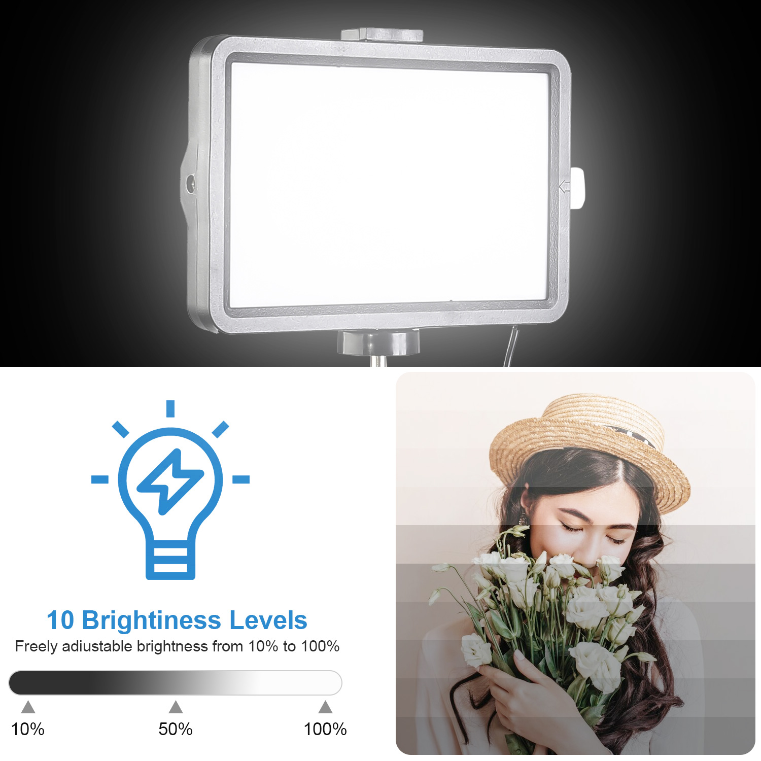 Luz LED Cuadrada de 8 Pulgadas - Photography Zooming reseña y precio